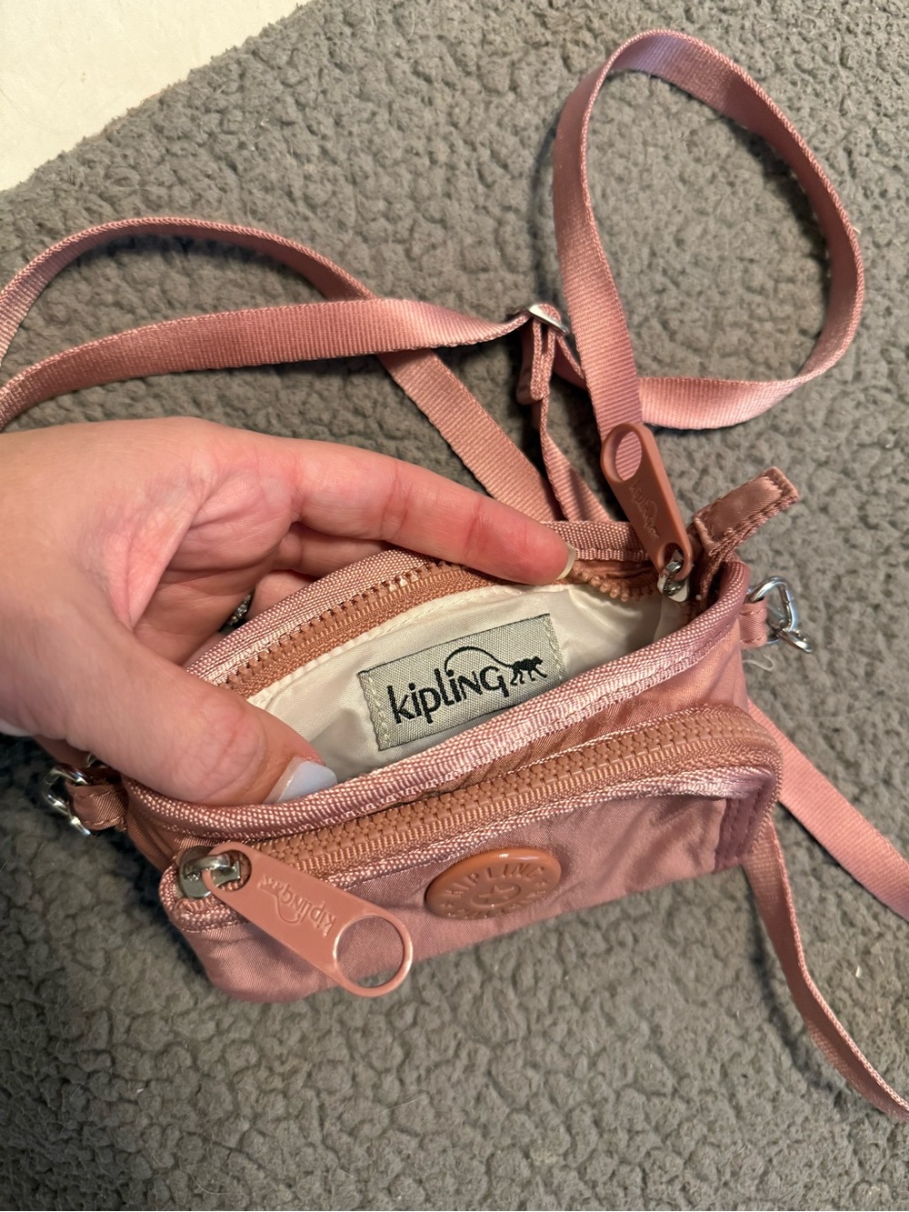 Kipling Rose Pink Mini Crossbody Bag